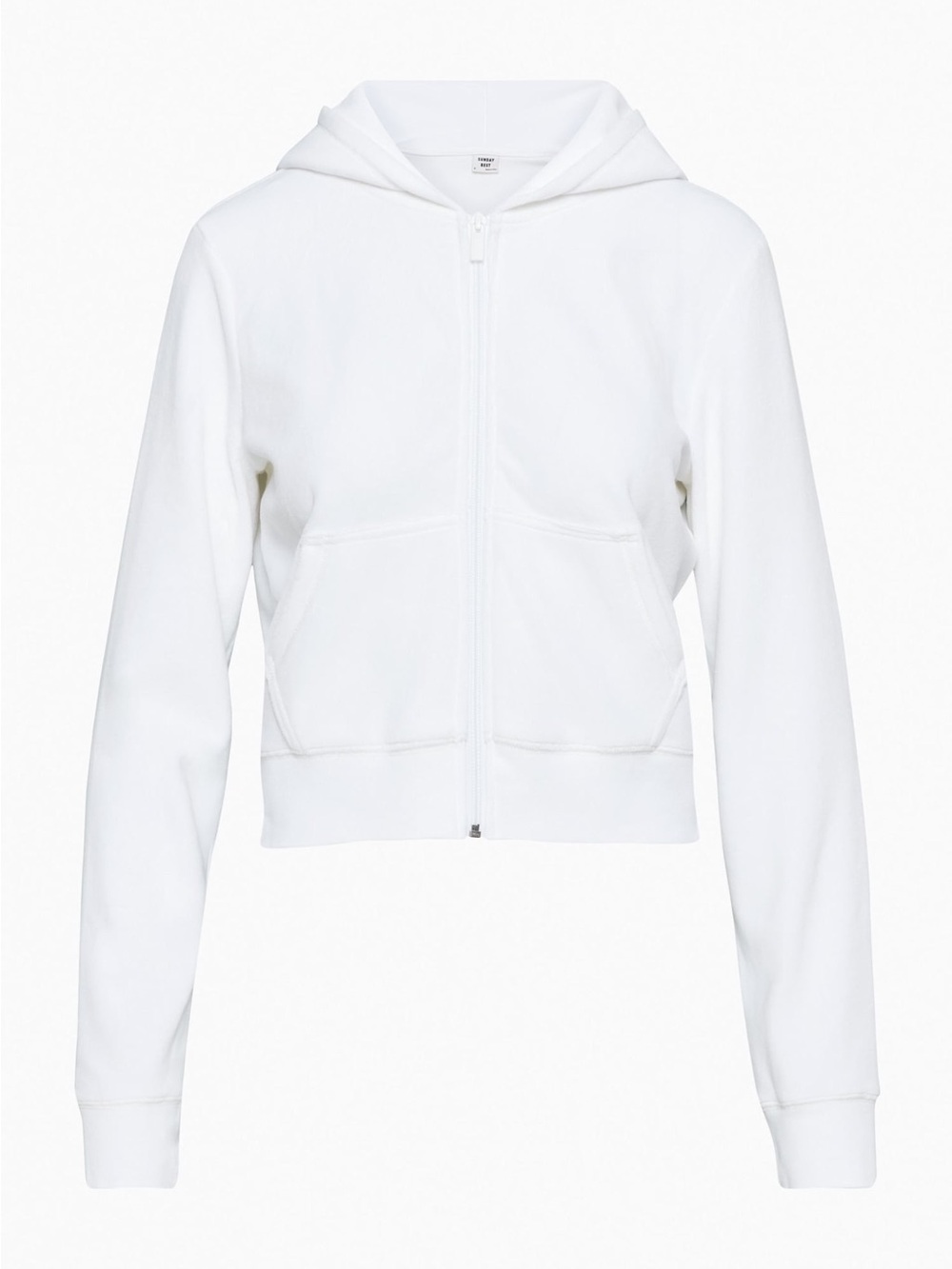 Sunday Best White Zip-Up Hoodie Jacket Size Large